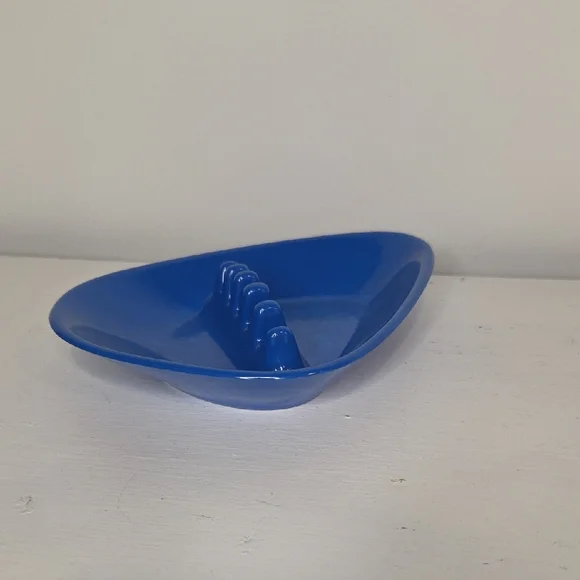 Vintage Anholt MCM Atomic Boomerang Melamine Ashtray - Royal Blue - Picture 9 of 9